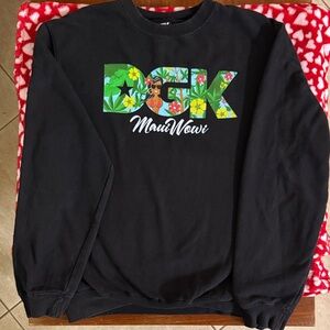 DGK Black Crewneck Sweatshirt with Colorful Aloha Maui Wowi Graphic